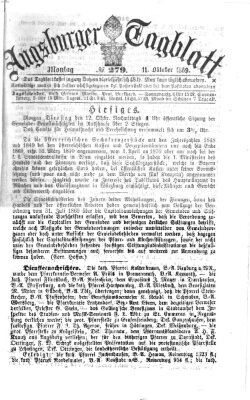 Augsburger Tagblatt Montag 11. Oktober 1869