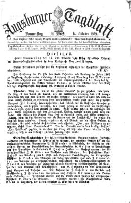 Augsburger Tagblatt Donnerstag 14. Oktober 1869