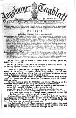 Augsburger Tagblatt Montag 18. Oktober 1869