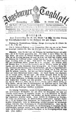 Augsburger Tagblatt Donnerstag 28. Oktober 1869