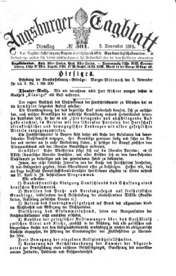 Augsburger Tagblatt Dienstag 2. November 1869