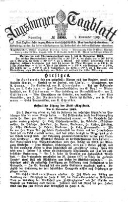 Augsburger Tagblatt Sonntag 7. November 1869