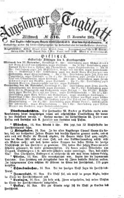 Augsburger Tagblatt Mittwoch 17. November 1869