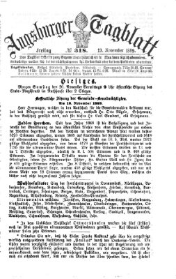 Augsburger Tagblatt Freitag 19. November 1869