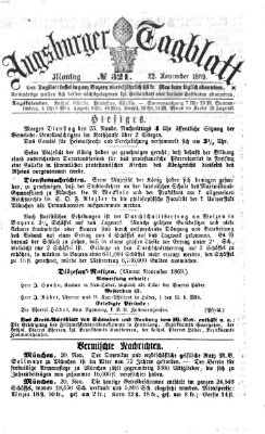 Augsburger Tagblatt Montag 22. November 1869