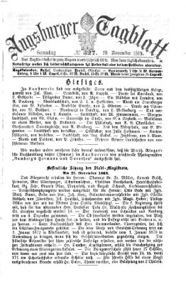 Augsburger Tagblatt Sunday 28. November 1869