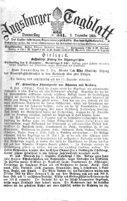 Augsburger Tagblatt Donnerstag 2. Dezember 1869