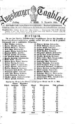 Augsburger Tagblatt Freitag 3. Dezember 1869