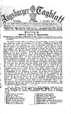 Augsburger Tagblatt Dienstag 7. Dezember 1869