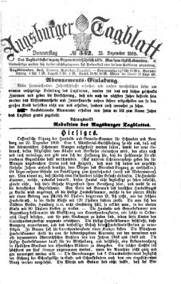 Augsburger Tagblatt Donnerstag 23. Dezember 1869