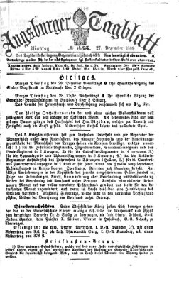 Augsburger Tagblatt Montag 27. Dezember 1869