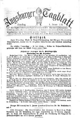 Augsburger Tagblatt Dienstag 4. Januar 1870