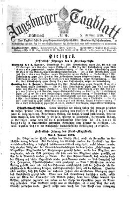 Augsburger Tagblatt Mittwoch 5. Januar 1870