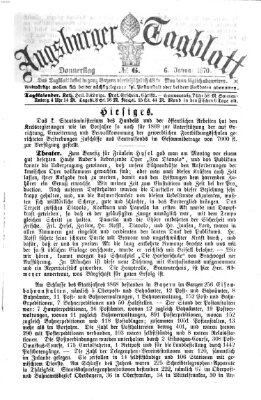 Augsburger Tagblatt Donnerstag 6. Januar 1870