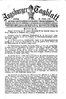 Augsburger Tagblatt Freitag 21. Januar 1870