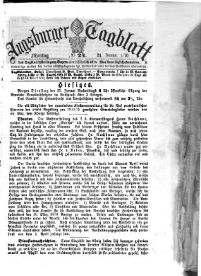 Augsburger Tagblatt Montag 24. Januar 1870