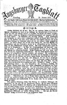 Augsburger Tagblatt Dienstag 25. Januar 1870