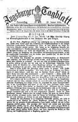 Augsburger Tagblatt Donnerstag 27. Januar 1870