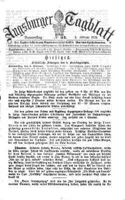 Augsburger Tagblatt Donnerstag 3. Februar 1870