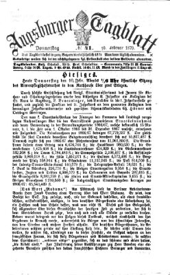 Augsburger Tagblatt Donnerstag 10. Februar 1870