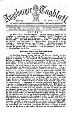 Augsburger Tagblatt Sonntag 13. Februar 1870