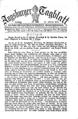 Augsburger Tagblatt Freitag 18. Februar 1870