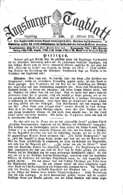 Augsburger Tagblatt Samstag 19. Februar 1870