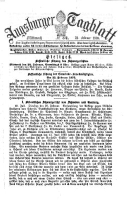 Augsburger Tagblatt Mittwoch 23. Februar 1870