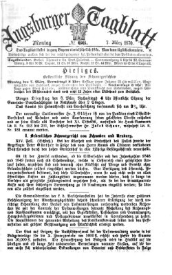 Augsburger Tagblatt Montag 7. März 1870