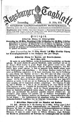 Augsburger Tagblatt Donnerstag 10. März 1870