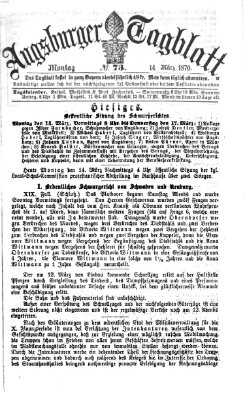 Augsburger Tagblatt Montag 14. März 1870