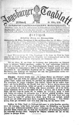 Augsburger Tagblatt Mittwoch 16. März 1870