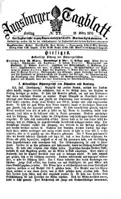 Augsburger Tagblatt Freitag 18. März 1870