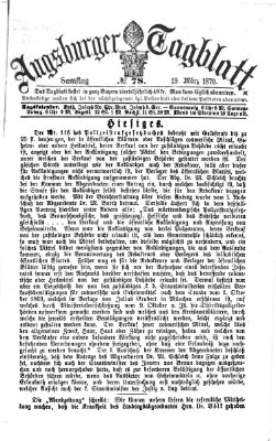 Augsburger Tagblatt Samstag 19. März 1870