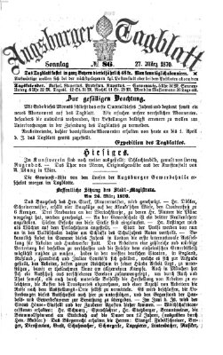 Augsburger Tagblatt Sonntag 27. März 1870