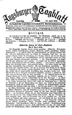 Augsburger Tagblatt Sonntag 10. April 1870