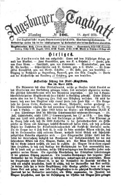 Augsburger Tagblatt Montag 18. April 1870