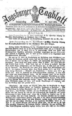 Augsburger Tagblatt Donnerstag 21. April 1870