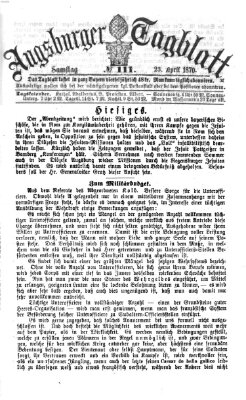 Augsburger Tagblatt Samstag 23. April 1870