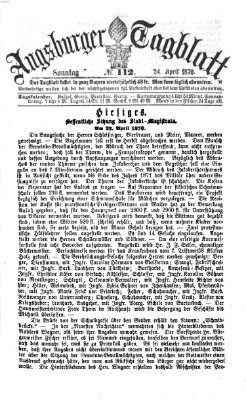 Augsburger Tagblatt Sonntag 24. April 1870