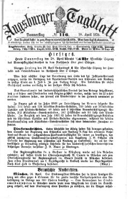 Augsburger Tagblatt Donnerstag 28. April 1870