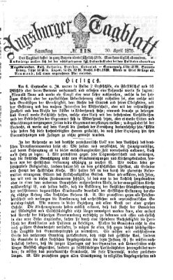 Augsburger Tagblatt Samstag 30. April 1870