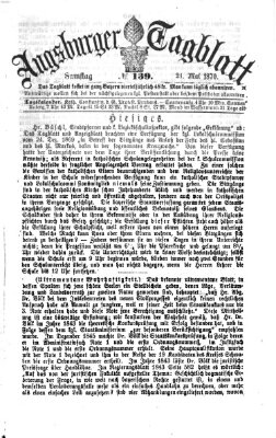 Augsburger Tagblatt Samstag 21. Mai 1870