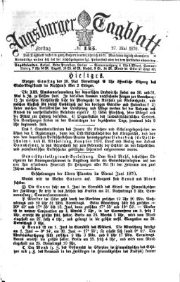 Augsburger Tagblatt Freitag 27. Mai 1870