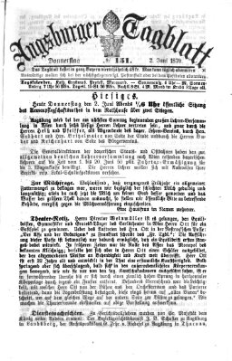 Augsburger Tagblatt Donnerstag 2. Juni 1870