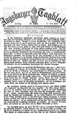 Augsburger Tagblatt Freitag 17. Juni 1870