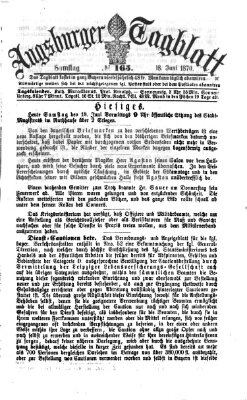 Augsburger Tagblatt Samstag 18. Juni 1870