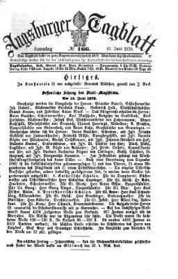 Augsburger Tagblatt Sonntag 19. Juni 1870