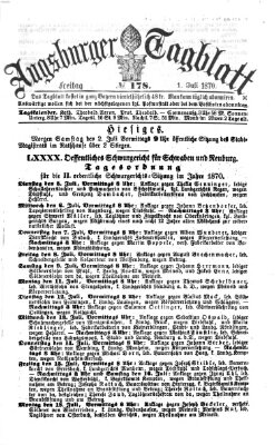 Augsburger Tagblatt Freitag 1. Juli 1870