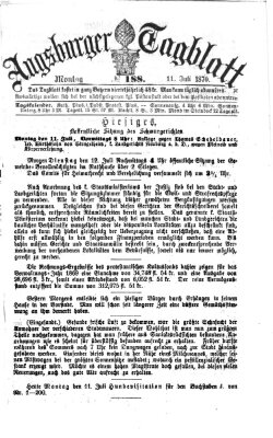 Augsburger Tagblatt Montag 11. Juli 1870